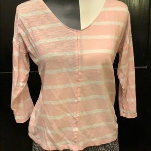 Pink and white striped top